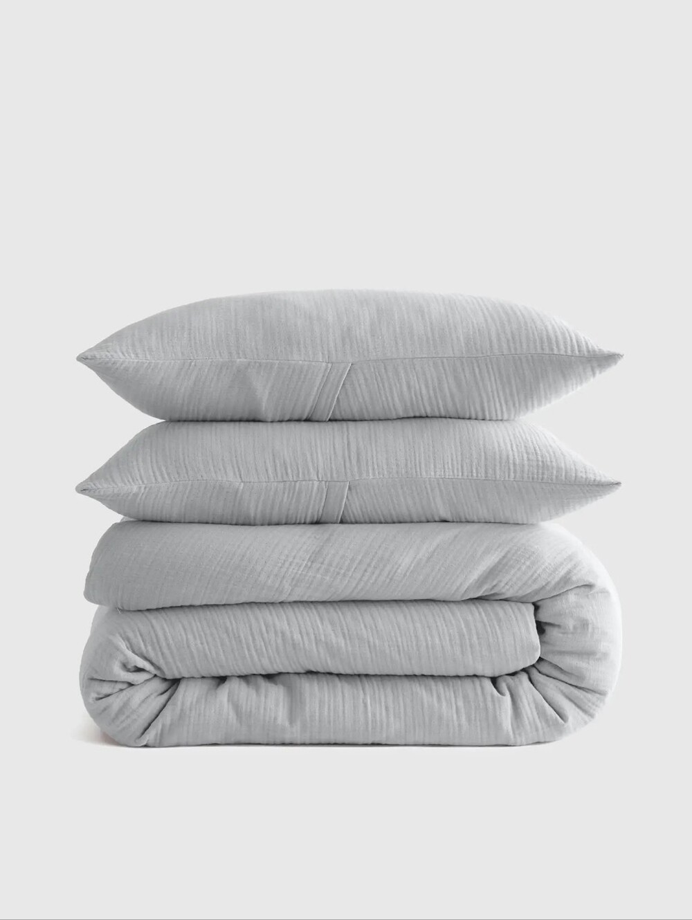 NWT Quince Organic Cotton Gauze Duvet Cover Set King & Shams Grey Quiet Luxury